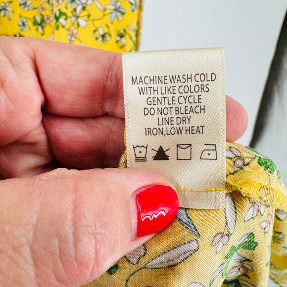 Max Studio Yellow Floral Romantic Boho Flowy Long Sleeve Fall Dress XL - Picture 6 of 9